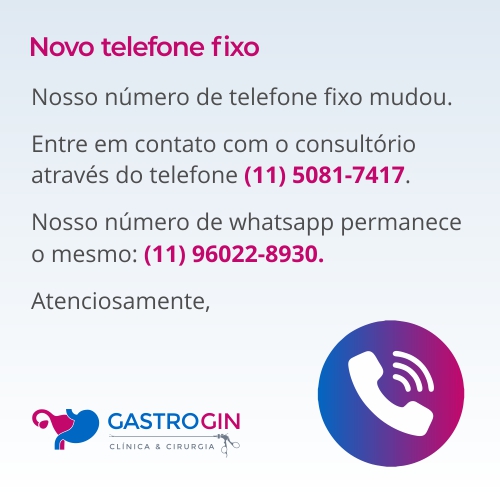 Novo telefone da clínica